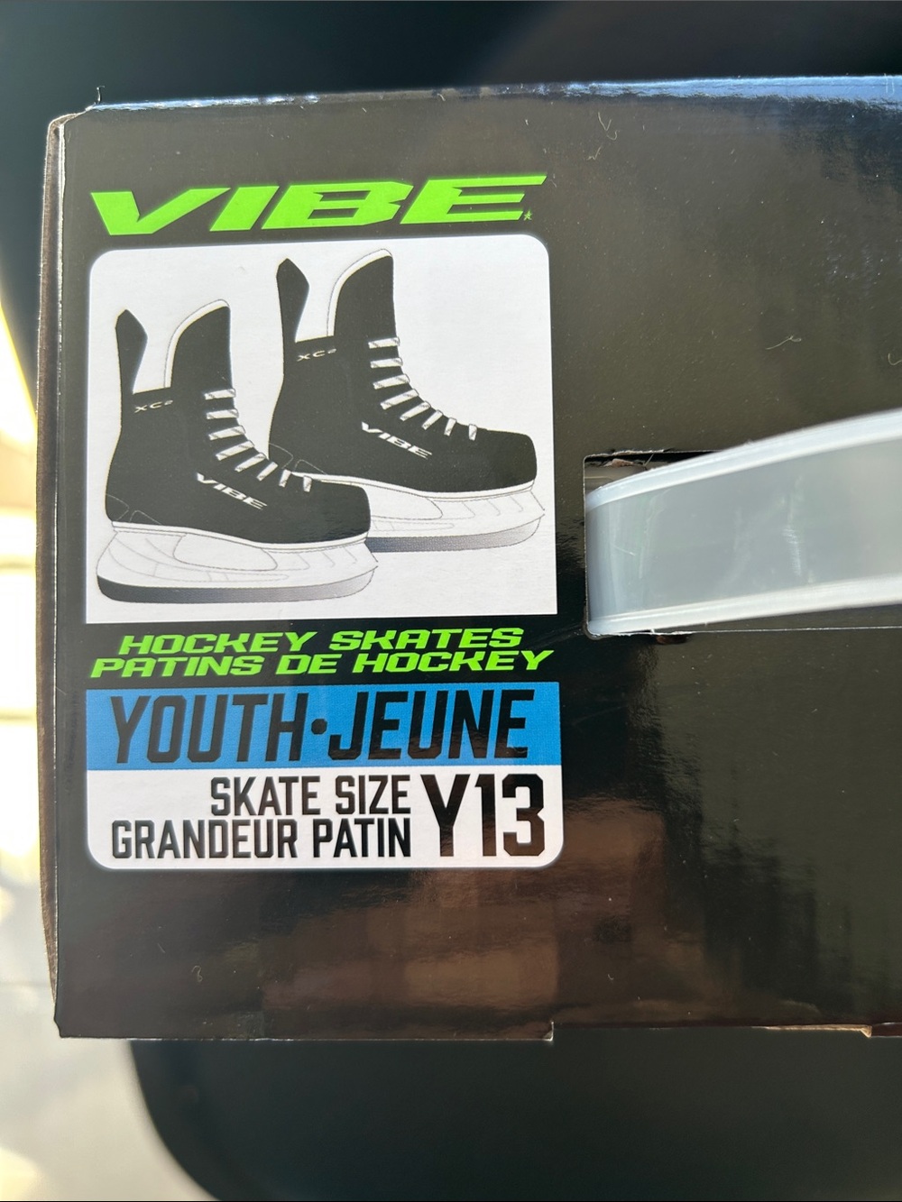 NWT 🆕 Vibe Kids Ice Hockey Skates size Y13 / Sealed